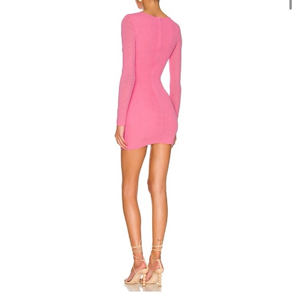 Bodycon Pink Keyhole Mini Dress - Picture 3 of 6
